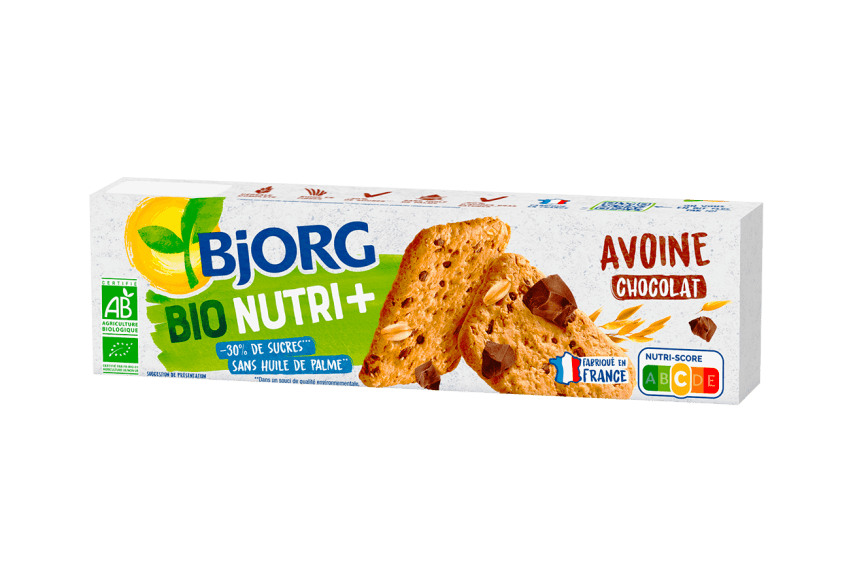 Biscuits Nutri Avoine Pepites De Chocolat 130g Bjorg