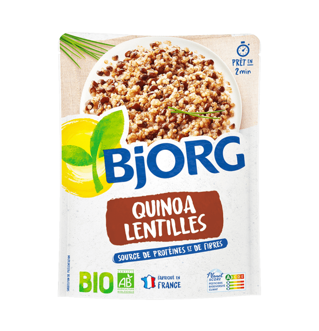 BJORG - Plat Cuisiné Lentilles Légumes et Tofu Fumé - Plat Préparé Bio -  Doypack Micro-ondable 250 g