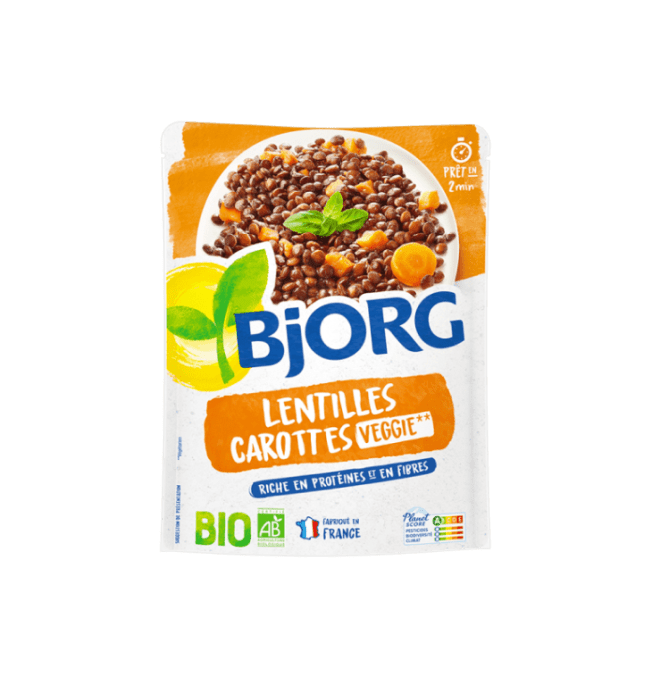 BJORG - Plat Cuisiné Lentilles Légumes et Tofu Fumé - Plat Préparé Bio -  Doypack Micro-ondable 250 g : : Epicerie
