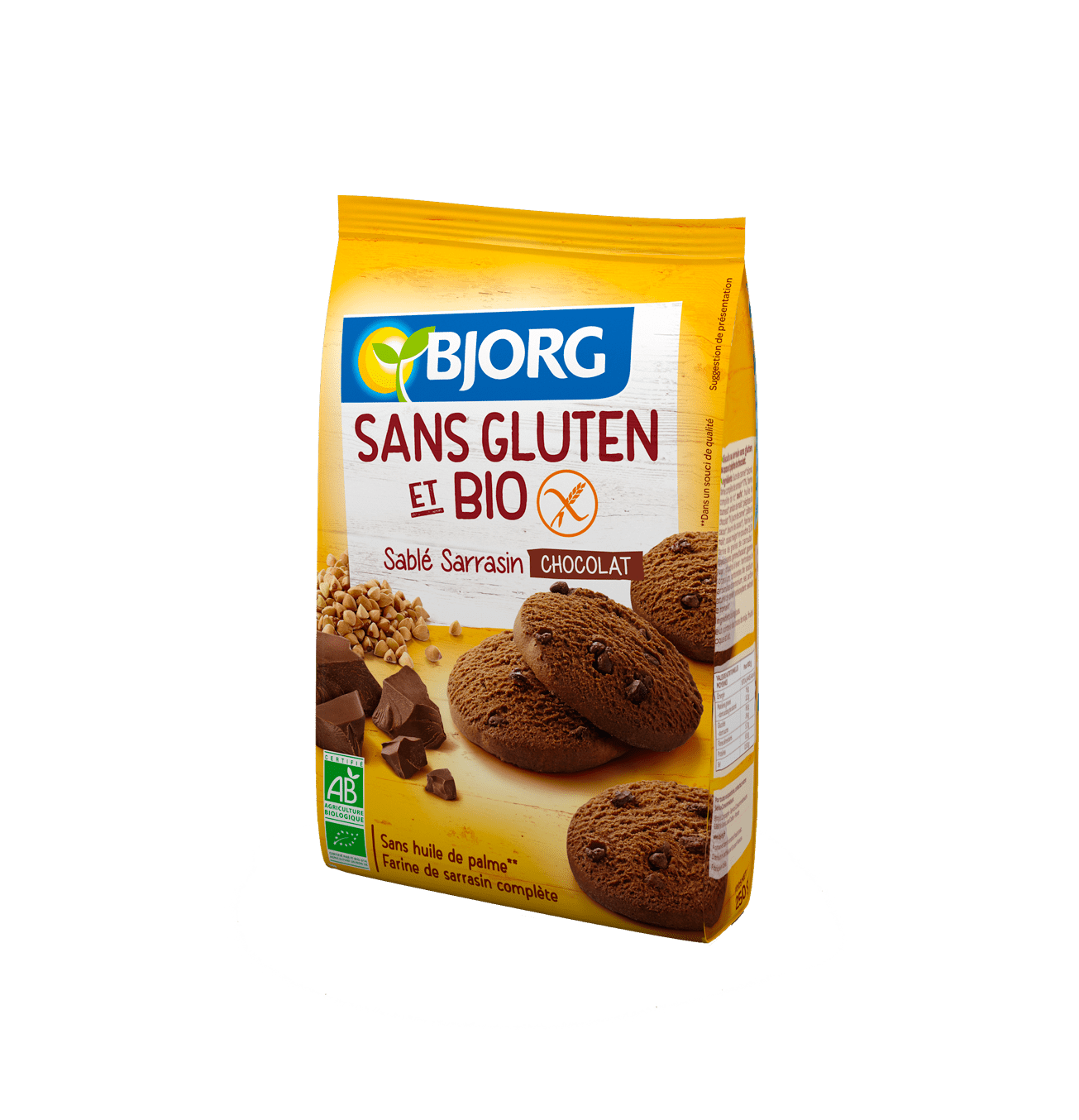 Biscuits Sables Sarrasin Chocolat Sans Gluten 250g Bjorg