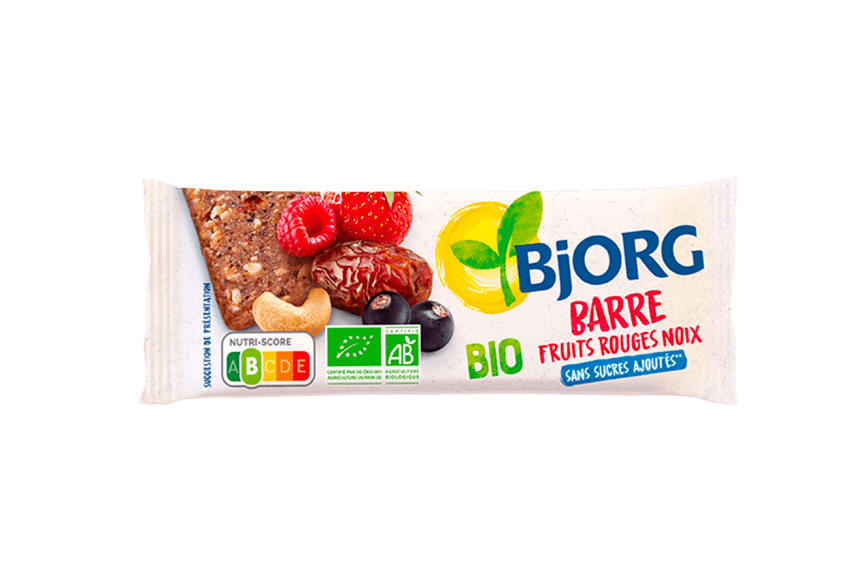 BJORG - Muesli Protéines - Soja, Dattes, Fruits Rouges Bio - Sans Sucres  Ajoutés - 375 g