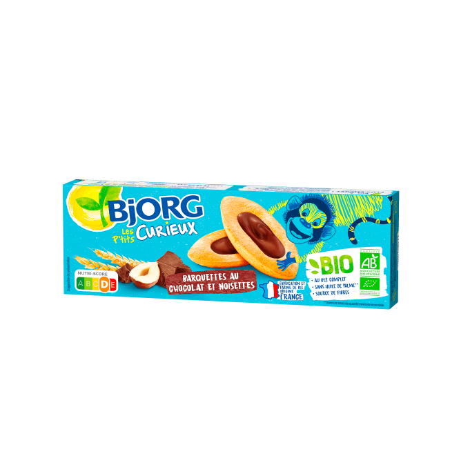 BJORG - Barquettes bio - Chocolat & noisette - Enfant - 3 x 120 g