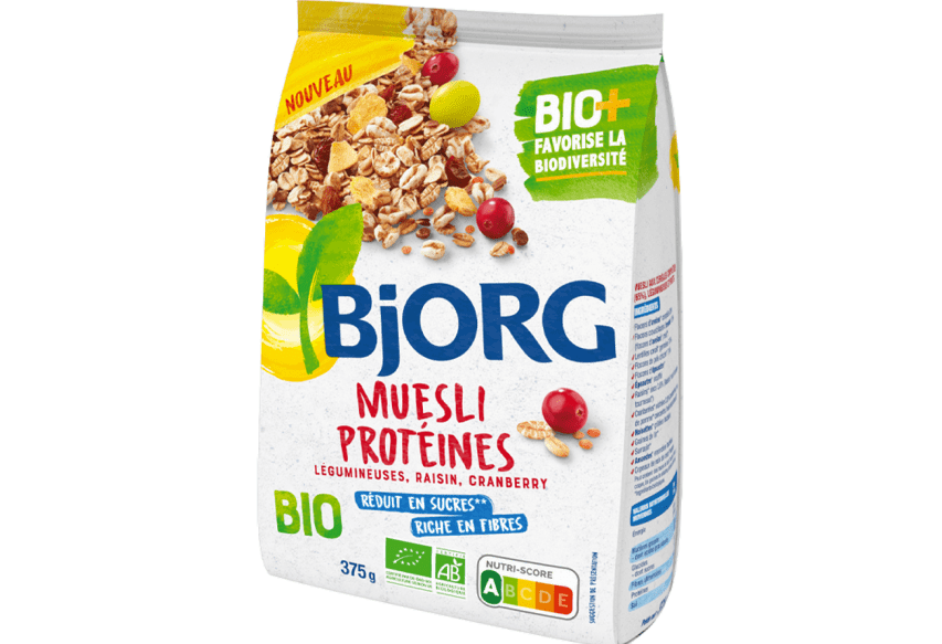 Muesli protéines sans sucres ajoutés BIO, Bjorg (375 g)